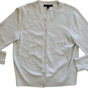 Banana Republic White Heatherd Cardigan